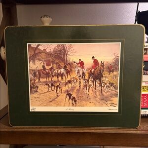 Equestrian Hunt Scene Art Vintage